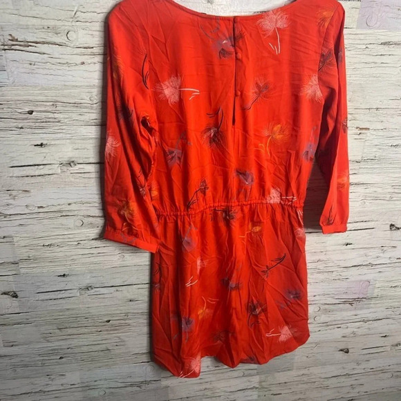 O’Neill dress orange floral long sleeve size large - Picture 6 of 9
